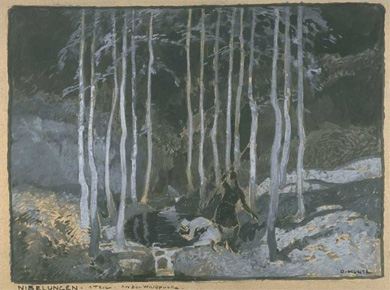 Dessin de Otto Hunte pour les Nibelungen : la Mort de Siegfried