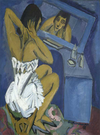 La toilette - Femme au miroir, tableau de Ernst Ludwig Kirchner