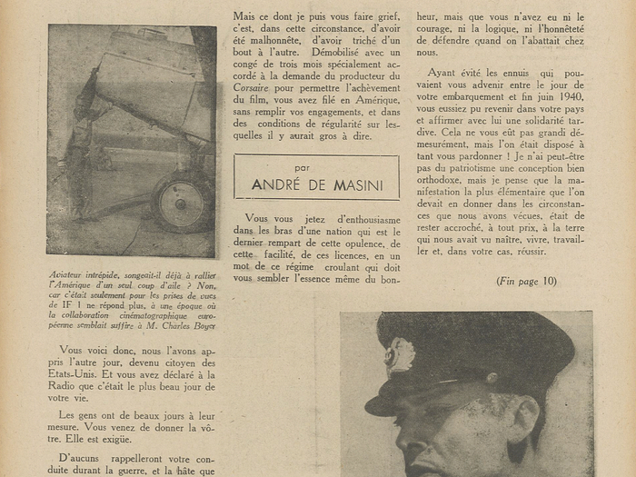 "Adieu M. Boyer" dans La Revue dé l'écran n°478B du 13 mars 1942 