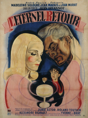 Affiche de René Péron pour Éternel retour (Lithographie, 166 x 125 cm) © ADAGP