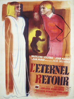 Affiche de René Péron pour L'Éternel retour (Offset, 80 x 59 cm) © ADAGP