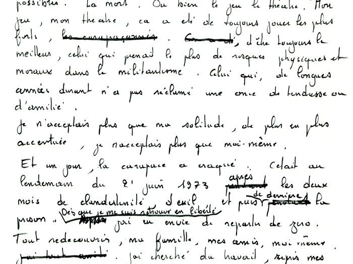 Brouillon original de la lettre que Recanati a adressé à Goupil, page 3 (Archives GOUPIL 79 B18 – "Mourir à trente ans" : "Commentaires")