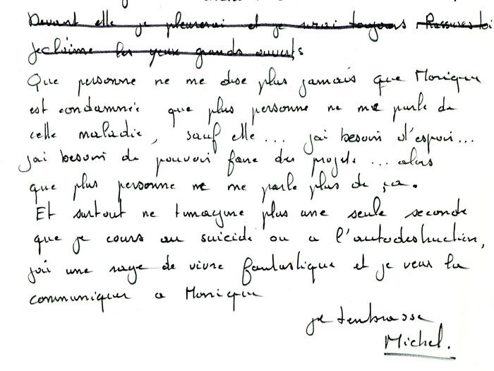 Brouillon original de la lettre que Recanati a adressé à Goupil, page 4 (Archives GOUPIL 79 B18 – "Mourir à trente ans" : "Commentaires")