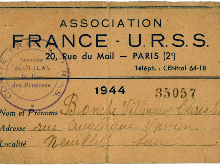 Carte de l'Association France-URSS de Chris Marker