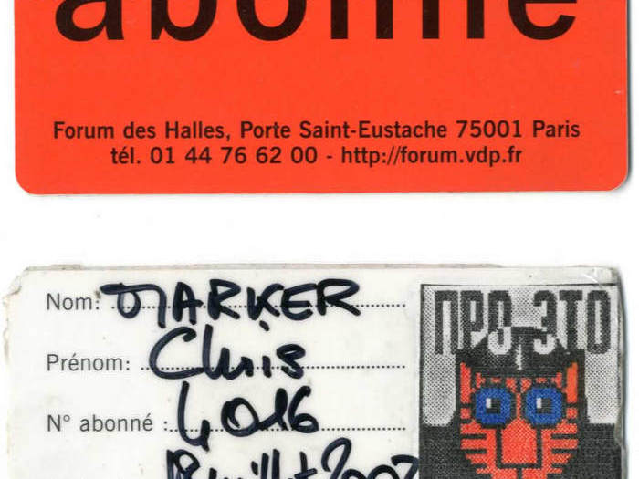 Carte de membre du Forum des Images de Chris Marker