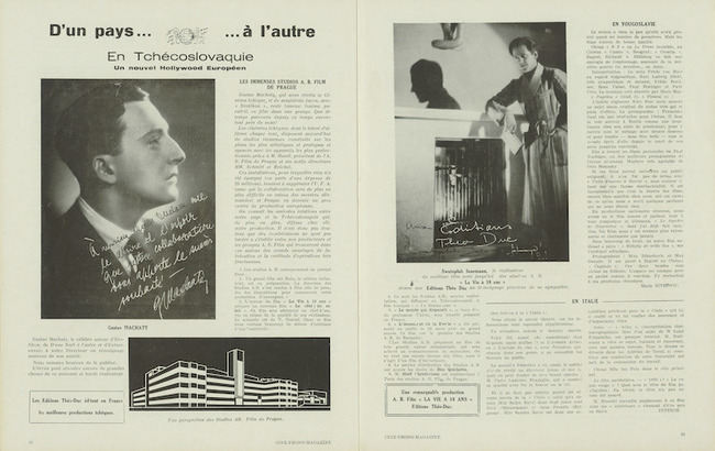 Ciné-phono magazine n°19 (mars-avril 1933), en Tchécoslovaquie le nouvel Hollywood Européen