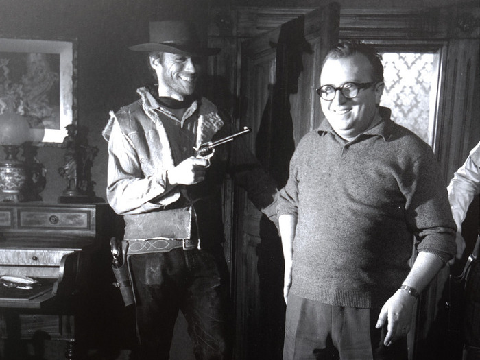 Clint Eastwood et Sergio Leone sur le tournage de Pour une poignée de dollars