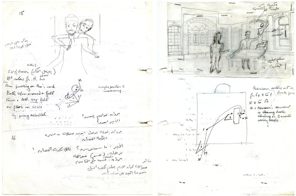 Croquis pour Le Destin extraits du découpage