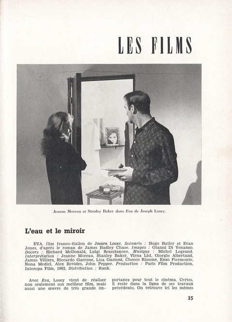 Eva - Les Cahiers du cinéma n°137 de novembre 1962