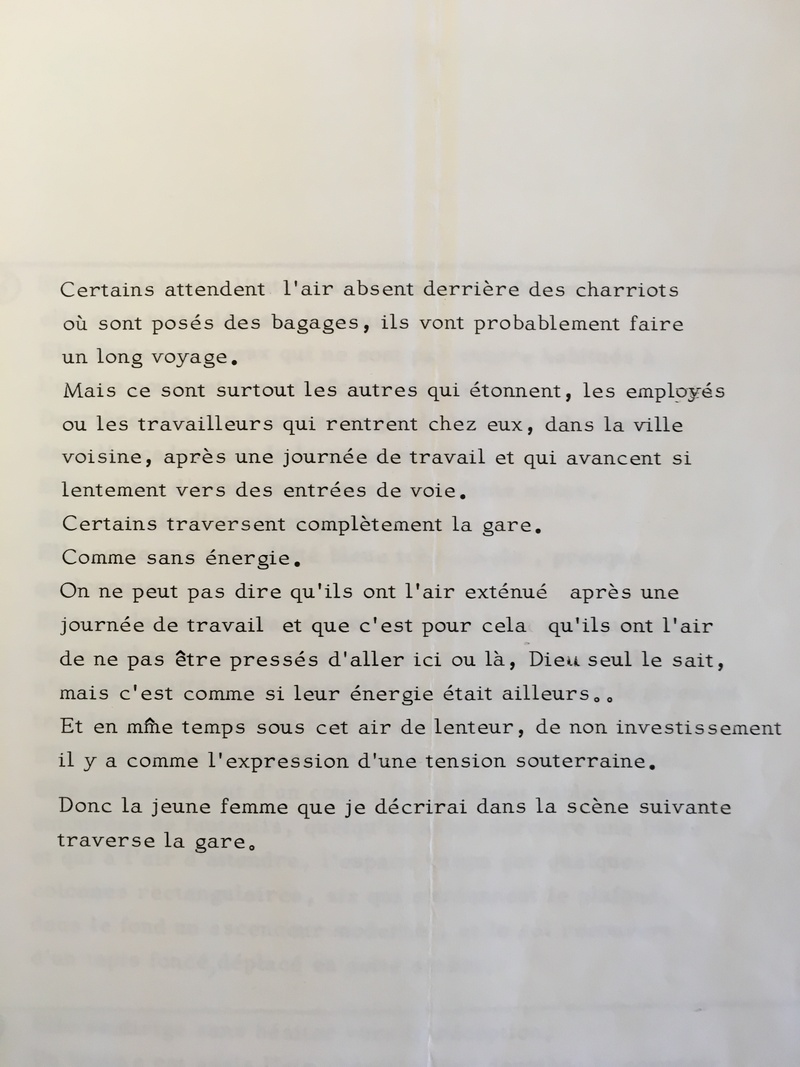 Extrait du scénario de tournage (GOUPIL 36-B6)