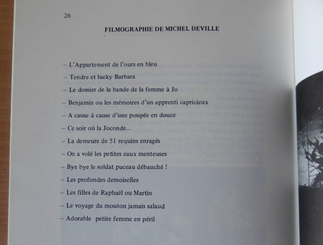 Filmographie réinventée de Michel Deville, dossier de presse de Péril en la demeure.