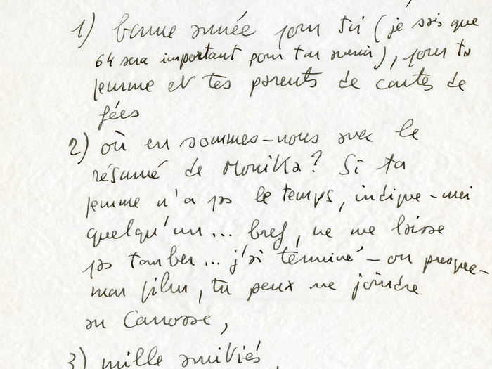 Francois Truffaut à Charles Bitsch - 1963