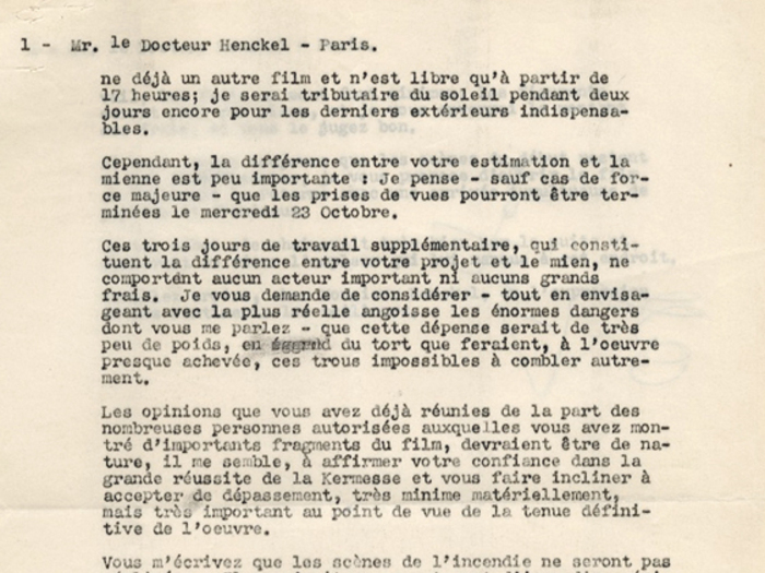 Lettre de Jacques Feyder au Dr Henckel, 16 octobre 1935, page 2