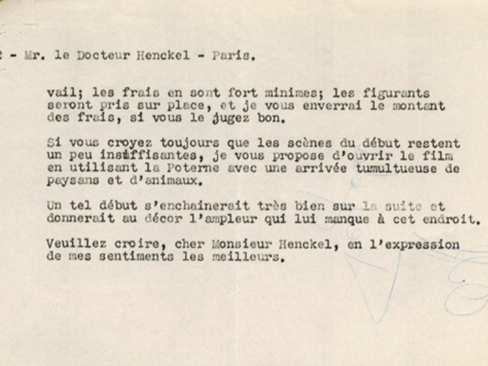 Lettre de Jacques Feyder au Dr Henckel, 16 octobre 1935, page 3