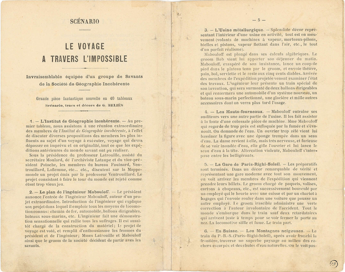 Livret promotionnel du Voyage à travers l’impossible