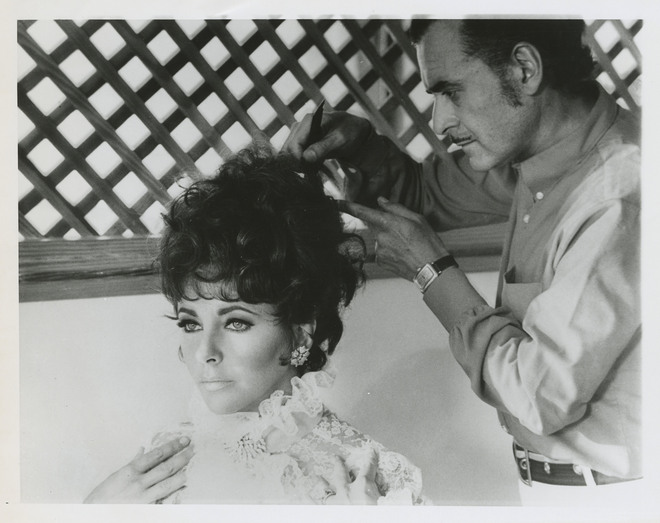 Liz Taylor sur le tournage de Boom (Joseph Losey) DR