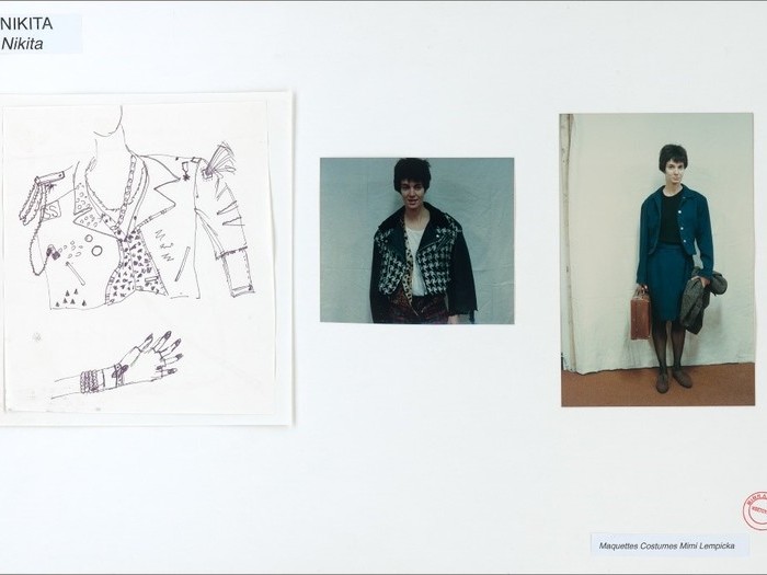 Maquette de costume au feutre et photographies d’essayages (Nikita, Luc Besson, 1989) (D166/021)