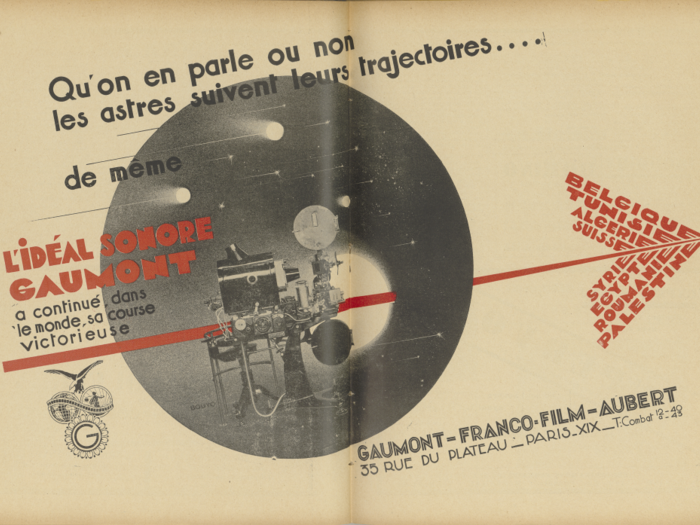 Publicité Gaumont dans La Revue de l'écran n°37 du 5 septembre 1930