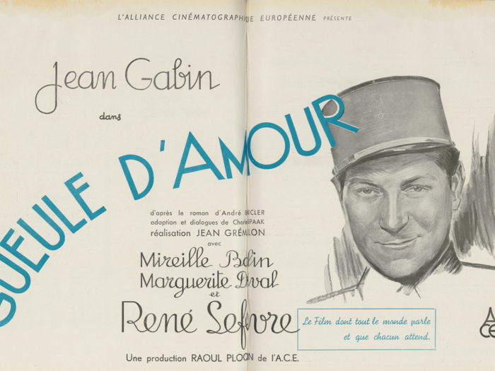 Publicité pour Gueule d'amour dans La Revue de l'écran n°211 du 2 octobre 1937