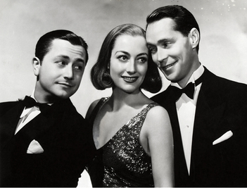 Robert Young, Joan Crawford et Franchot Tone (The Bride Wore Red)