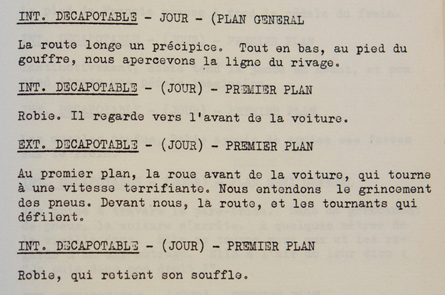 Scénario de tournage de Roland Lesaffre