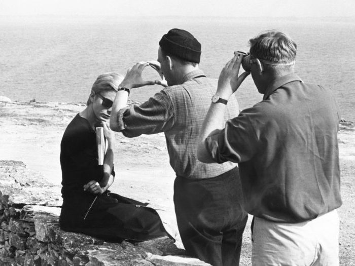 Bibi Andersson, Ingmar Bergman et Sven Nykvist sur le tournage de Persona (Photo Bo Arne Vibenius)