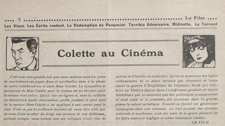 Colette, écrivaine et critique de cinéma
