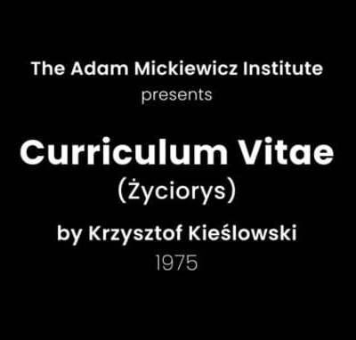 Présentation de Curriculum vitae (Krzysztof Kieślowski, 1975) par Michal Oleszczyk