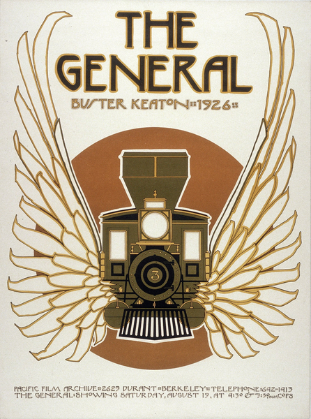 Affiche de film pour The General (Le Mécano de la “General", Clyde Bruckman, Buster Keaton, 1926) par David Lance Goines