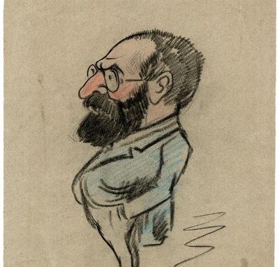 Caricature d'Émile Zola par Georges Méliès