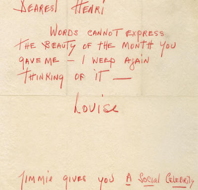 Lettre de Louise Brooks à Henri Langlois