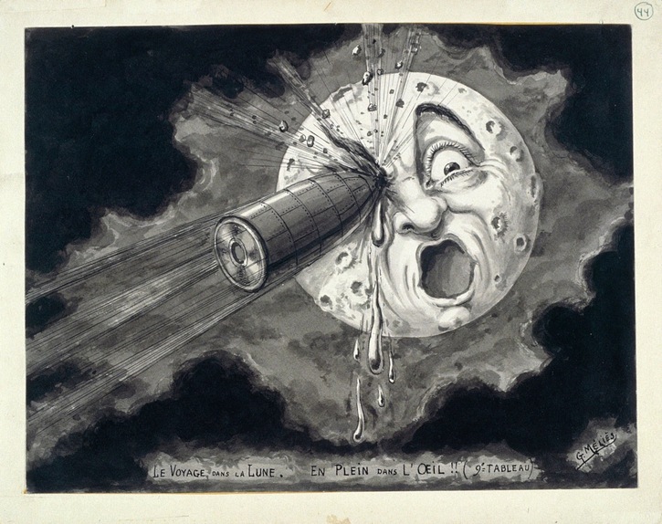 Dessin de Georges Méliès d'après son film Le Voyage dans la Lune