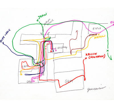 Dessin original de Gus Van Sant pour « Elephant » (2003)