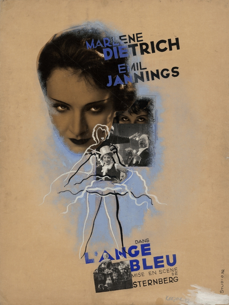 Maquette d'affiche de L'Ange bleu