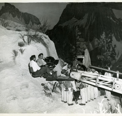 Photographie de tournage de « Baïonnette au canon » (Samuel Fuller, 1951)