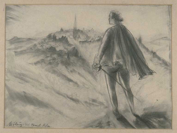 Dessin de Walter Rhrig pour Faust