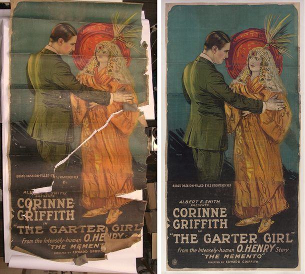 Avant/Après : The Garter Girl, d'Edward Griffith, restauré par Régis Fromager