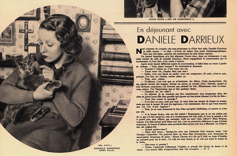 Pour Vous n° 311 (1er janvier 1934) «&nbsp;En déjeunant avec Danielle Darrieux&nbsp;»