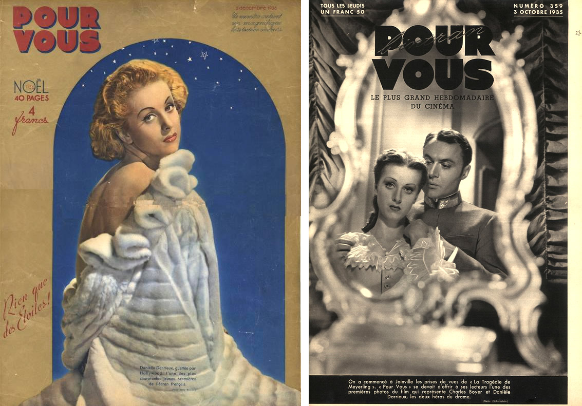 Pour Vous n°420 (spécial Noël 1936) / Pour Vous n°359 (3 octobre 1935) Danielle Darrieux et Charles Boyer pour "Mayerling" d'Anatole Litvak