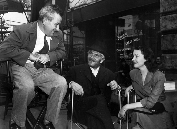 William Wyler, Laurence Olivier et Vivien Leigh sur le tournage d'"Un amour désespéré" (1951)