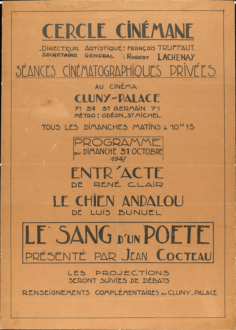 R. Lachenay _ Maquette d'affiche pour les séances du cercle Cinémane _ 1947